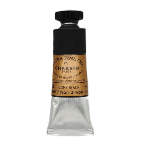 Olejová barva Ivory Black 206 Extra Fine Charvin Paris tuba 20 ml