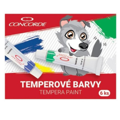 Školní tempery Concorde sada 6 x 12 ml obal