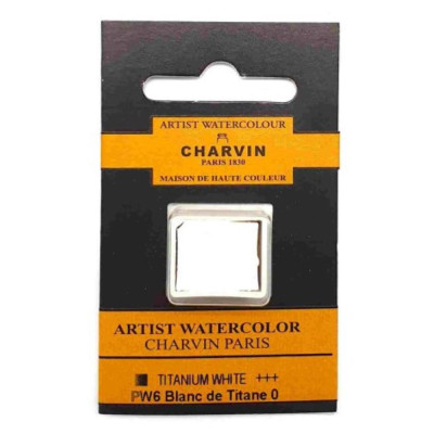 Akvarelová barva Titanum white 0 Extra fine Charvin Paris pánvička