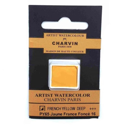 Akvarelová barva French Yellow deep 16 Extra fine Charvin Paris pánvička