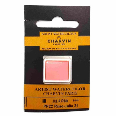 Akvarelová barva Julia's Pink 21 Extra Fine Charvin Paris pánvička