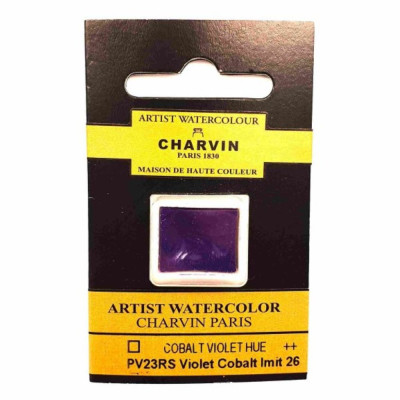 Akvarelová barva Cobalt Violet HUE 26 Extra Fine Charvin Paris pánvička