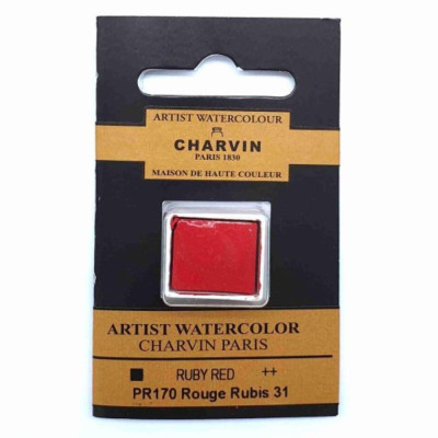 Akvarelová barva Ruby Red 31 Extra Fine Charvin Paris pánvička