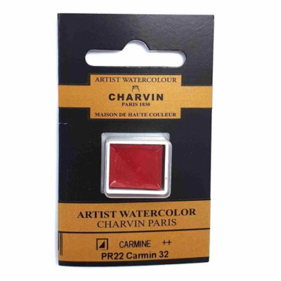 Akvarelová barva Carmine 32 extra fine Charvin Paris pánvička