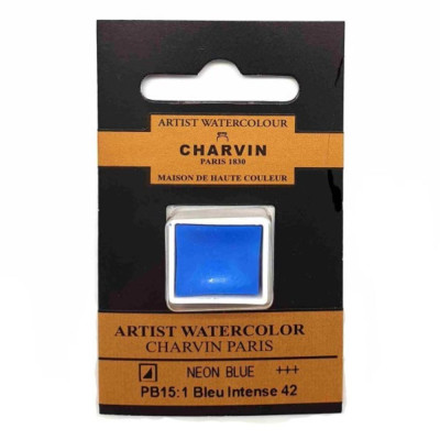 Akvarelová barva Neon Blue 42 Extra Fine Charvin Paris pánvička