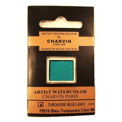 Akvarelová barva Turquoise Blue Light 86 Extra Fine Charvin Paris pánvička