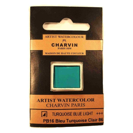 Akvarelová barva Turquoise Blue Light 86 Extra Fine Charvin Paris pánvička