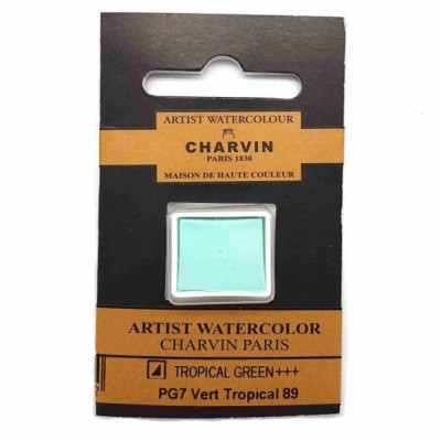 Akvarelová barva Tropical Green 89 Extra Fine Charvin Paris pánvička