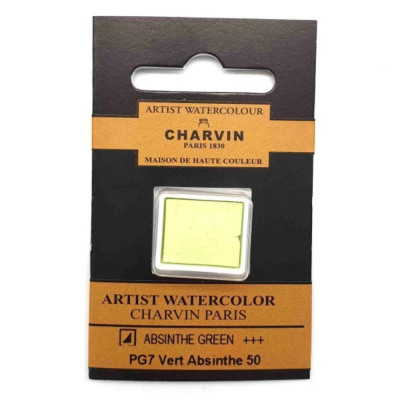 Akvarelová barva Absinthe Green 50 Extra Fine Charvin Paris pánvička