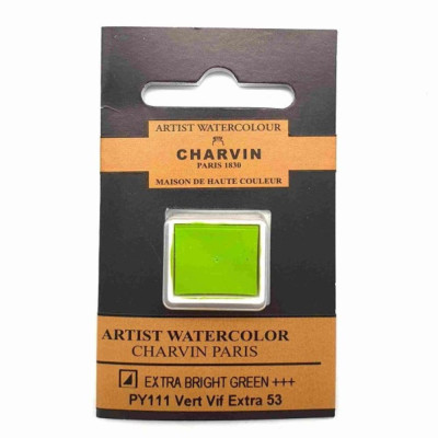 Akvarelová barva Extra Bright Green 53 Extra Fine Charvin Paris pánvička