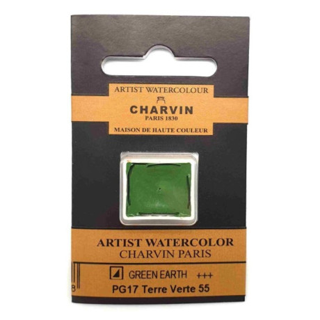 Akvarelová barva Green Earth 55 Extra Fine Charvin Paris pánvička