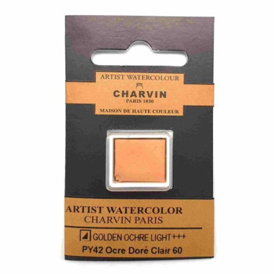 Akvarelová barva Golden ochre light 60 extra Fine Charvin Paris pánvička
