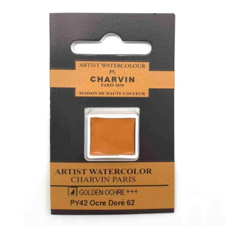 Akvarelová barva Golden Ochre 62 Extra Fine Charvin Paris pánvička