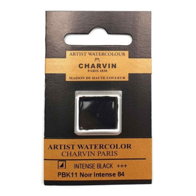 Akvarelová barva Intense Black 84 extra fine Charvin Paris pánvička