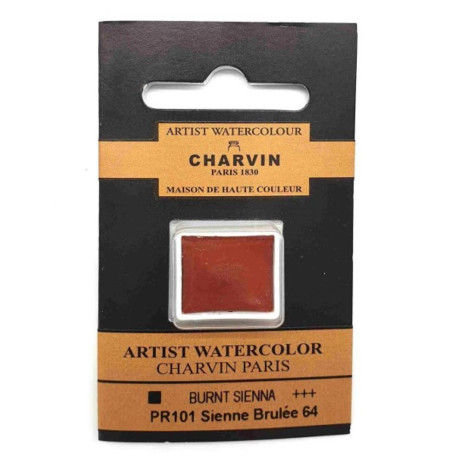Akvarelová barva Burnt Sienna 64 Extra Fine Charvin Paris pánvička