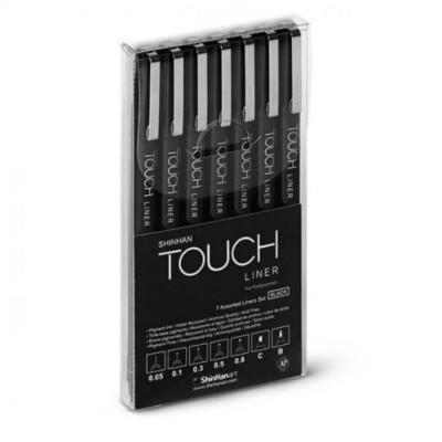 Touch liner černé odstíny sada 7 ks Shinhanart