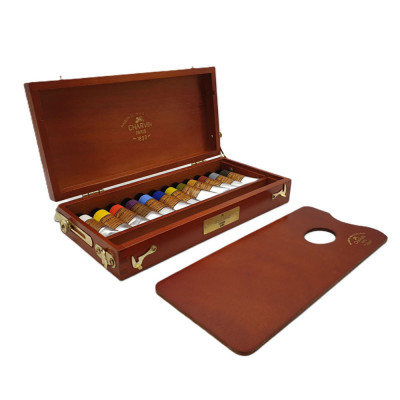 Olejové barvy Charvin Paris Extra fine Primary v dřevěném kufříku 12x20 ml