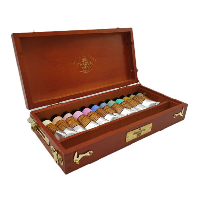 Olejové barvy Charvin Paris Extra Fine pastel v dřevěném kufříku 12x20ml