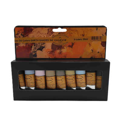 Olejové barvy Charvin Paris zemité odstíny Extra Fine sada 9x20 ml