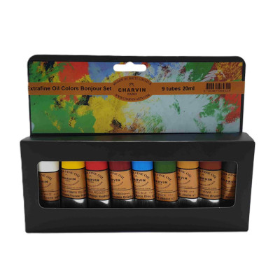 Olejové barvy Charvin Paris základní odstíny Extra Fine sada 9x20 ml