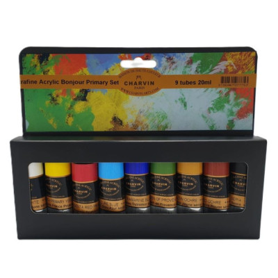 Charvin Paris Akrylové barvy Extra Fine Bonjour Primary set B  sada 9x20ml