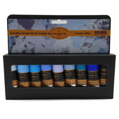 Charvin Paris Akrylové barvy Extra Fine Blue Shade sada 9x20ml
