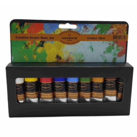 Charvin Paris Akrylové barvy Extra Fine Basic set sada 9x20ml