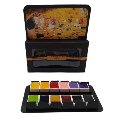 Charvin Paris Akvarelové barvy Extra Fine Klimt The Kiss sada 12x1,5ml