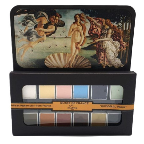 Charvin Paris Akvarelové barvy Extra Fine Boticelli Venus 12x1,5 ml