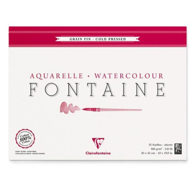Obrázek produktu Akvarelový blok Clairefontaine bavlna 300 g 30x40 cm 25 listů