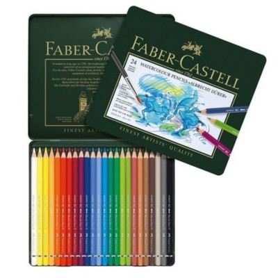 Faber Castell Akvarelové pastelky Albrecht Dürer 24 ks Sada v kovové krabičce