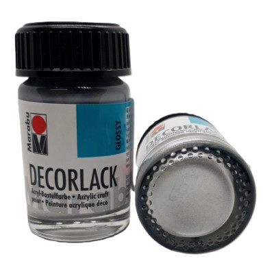 Marabu Akrylová barva Decorlack stříbrná lesklá 15 ml