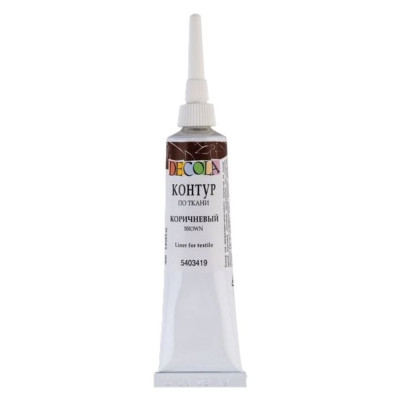 Decola Kontura na textil a hedvábí Hnědá 18 ml
