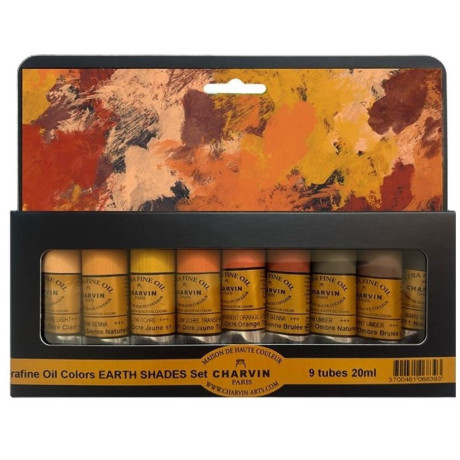 Charvin Paris Olejové barvy Extra Fine 9 ks Zemité odstíny sada 9x20 ml