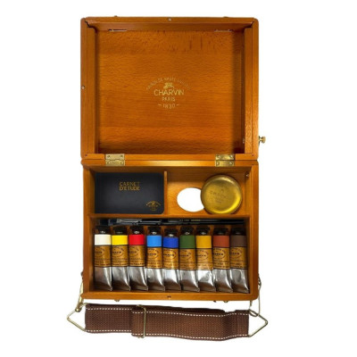 Charvin Paris Olejové barvy Extra Fine 9x20 ml cestovní dřevěný kufřík sada