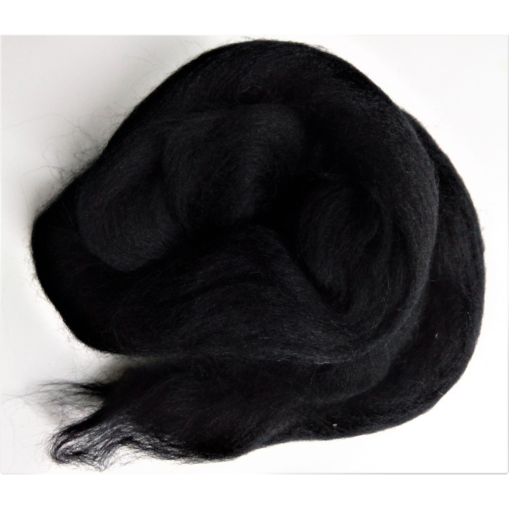 Ovčí rouno česané, Merino, černá, 20 g