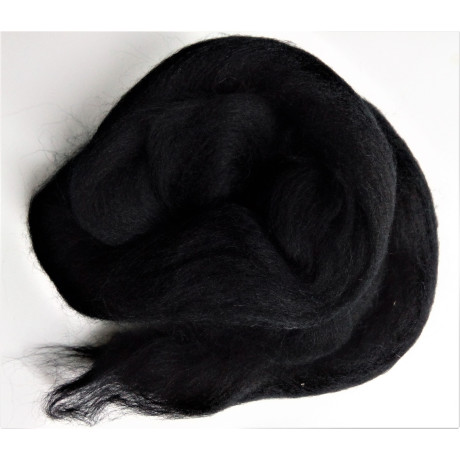 Ovčí rouno česané, Merino, černá, 20 g