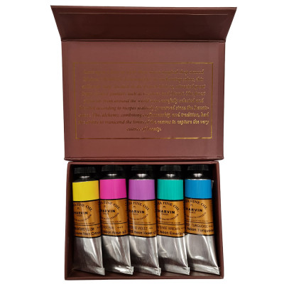 Charvin Paris Olejové barvy Extra Fine 5 ks Hnědý box intense odstíny sada