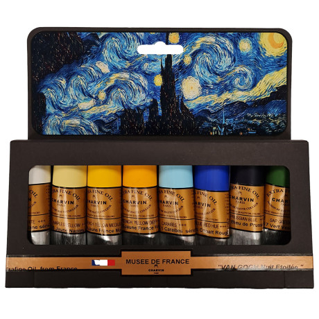 Charvin Paris Olejové barvy Extra Fine 8 ks Van Gogh Nuit Etoilée sada