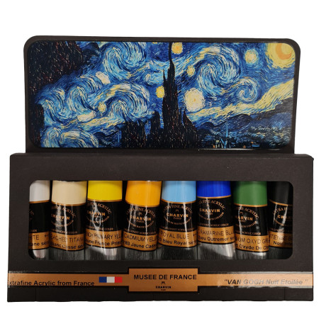 Charvin Paris Akrylové barvy Extra Fine Van Gogh Nuit Etoilée sada 8x20ml