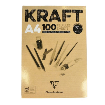 Clairefontaine Skicák Kraft A4 90g 100 listů