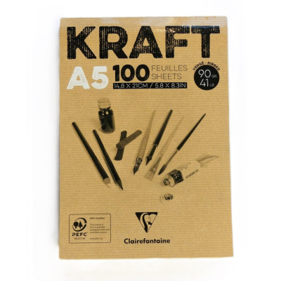 Clairefontaine Skicák A5 Kraft 90g 100 listů Lepený