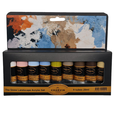 Charvin Paris Akrylové barvy Extra Fine Odstíny Zimní krajina sada 9x20ml