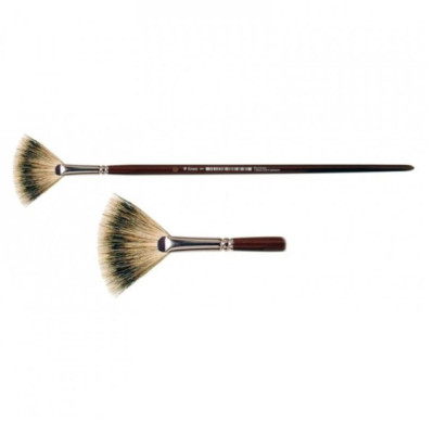 Lineo Štětec vějíř přírodní Jezevec 341/7 dlouhá rukojeť