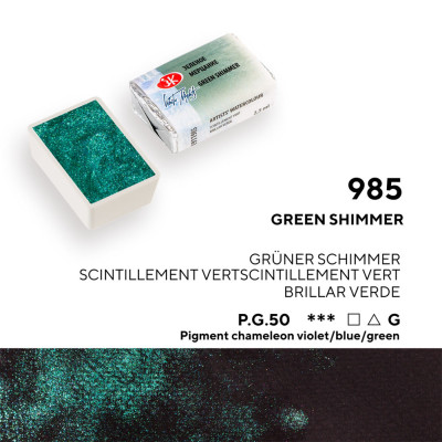 White Nights Akvarelová barva 2,5 ml Green Shimmer 985