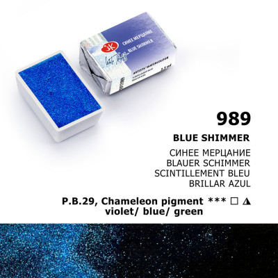 White Nights Akvarelová barva 2,5 ml Blue Shimmer 989
