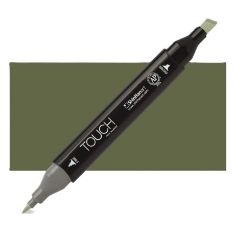 ShinHan Lihová fixa Touch oboustranná Olive Green Dark Y225