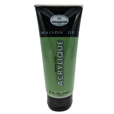Charvin Paris Akrylová barva Extra fine Chromium Oxyd Green 259 tuba 200 ml pohled na odstín