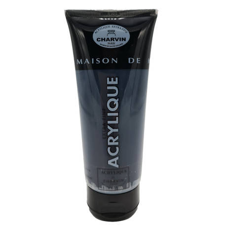 Charvin Paris Akrylová barva Extra fine Carbone Black 091 tuba 200 ml