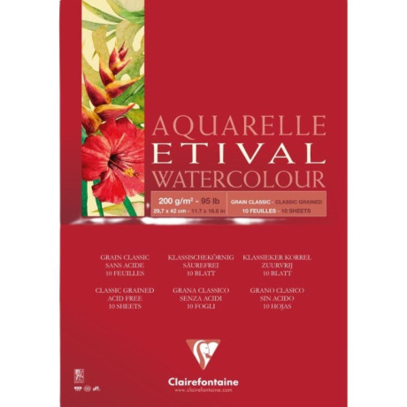 Akvarelový blok Clairefontaine Etival A3 Classic Grain 200g/m² 10 listů